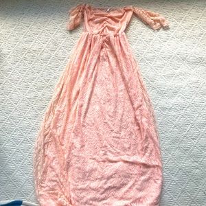 Maternity Photography Props Floral Lace Dress Maternity Gown